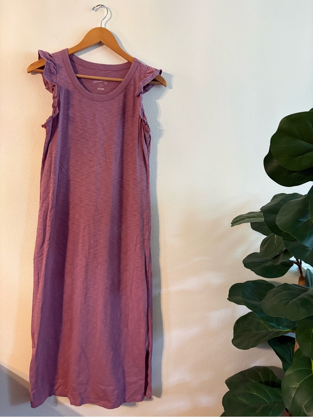 Universal Thread Purple Ruffle-Sleeve Midi Dress